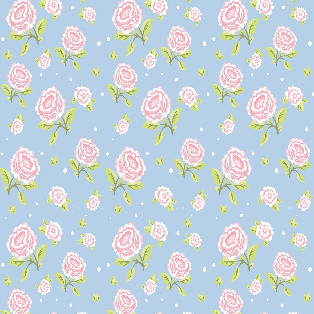 Papel de parede adesivo floral azul