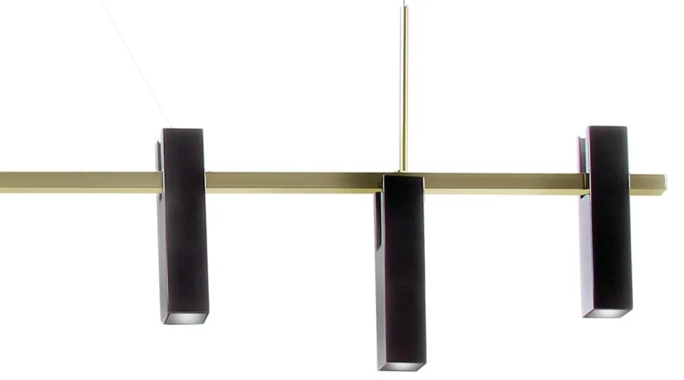 Pendente Square Retangular 130X04X38Cm Tubo Quadrado Fixo Desalinhado... (ONIX)