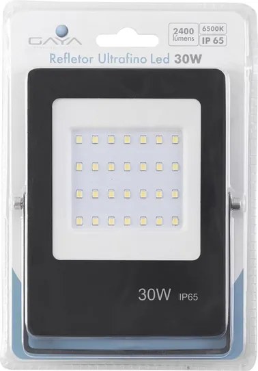 Projetor Led Ultrafino Aluminio 30W 120 6500K Ip65 - PRETO