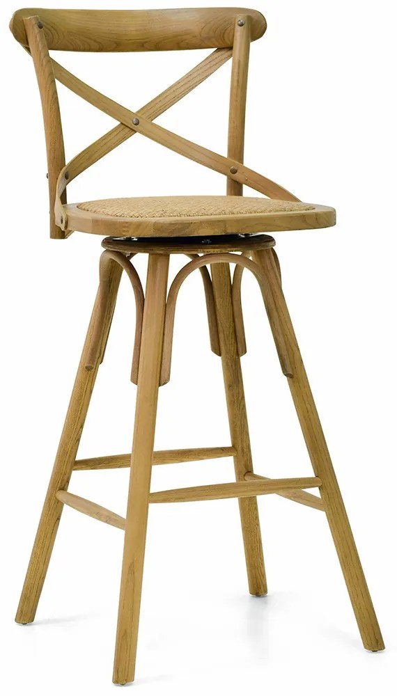 Kit 06 Banquetas Bistrô Gourmet Para Cozinha Blair Base Giratória Oak G04 - Gran Belo