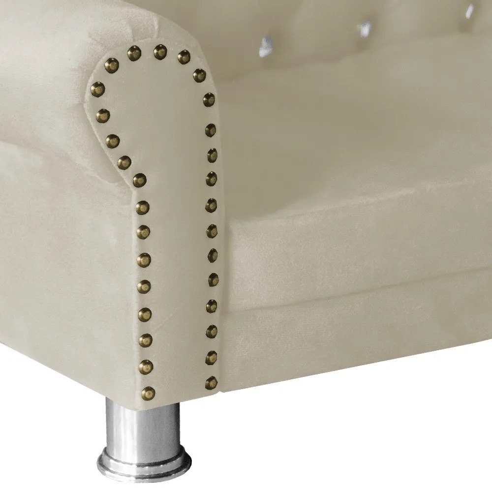 Mini Divã Sofá Realeza Cama Pet para Cães ou Gatos Elegante Suede Bege