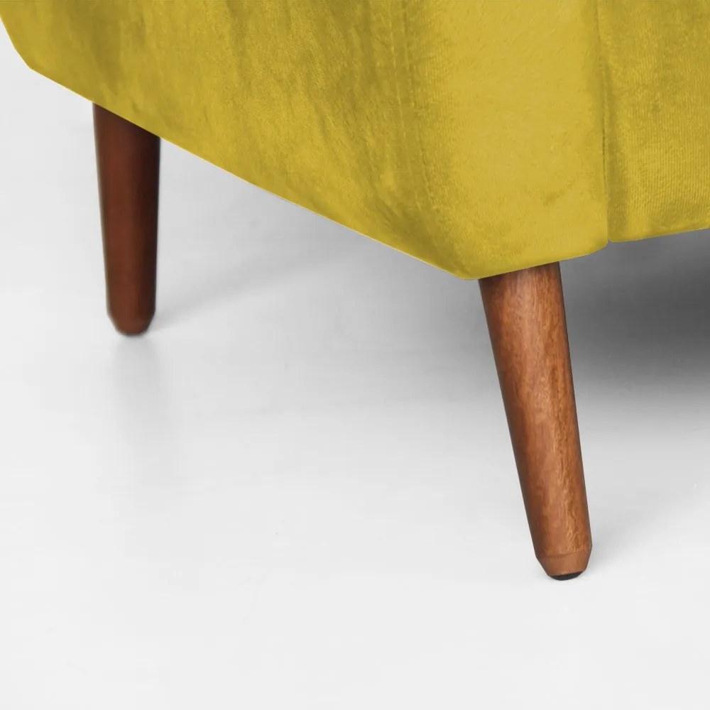 Namoradeira Bruna 1,20 m 2 Lugares Pés Palito Suede Amarelo