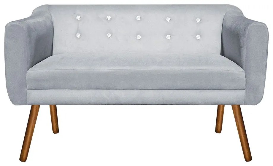 NAMORADEIRA JULIA 2 LUGARES SUEDE CINZA