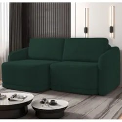 Sofá Cama Casal para Sala 236cm Polska Z08 Veludo Verde - Mpozenato