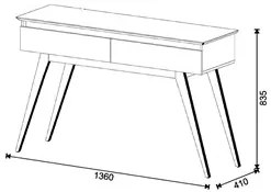 Aparador Classic Com Espelho Adnet 67cm HI01 Off White - Mpozenato
