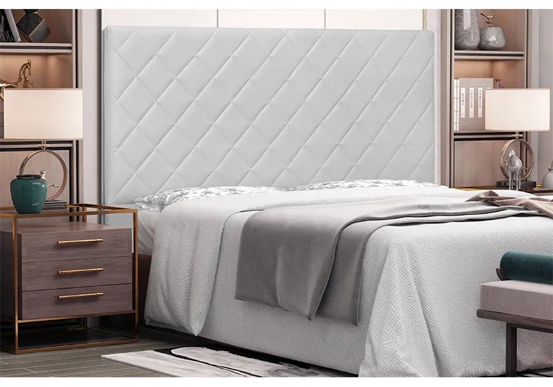Cabeceira Cama Box Solteiro 90cm Esmeralda Corano Branco - Sheep Estofados - Branco