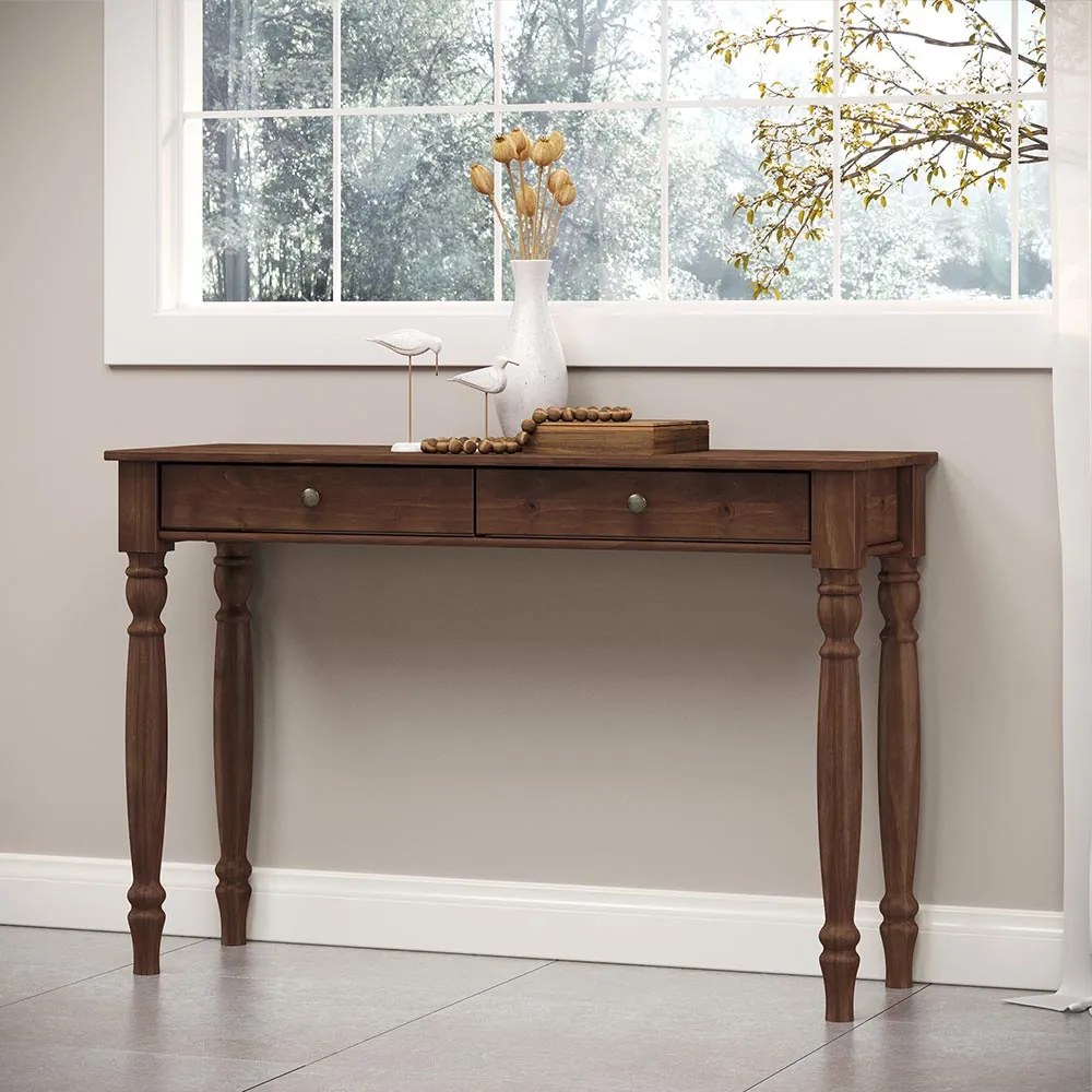 Aparador Decorativo 2 Gavetas Madeira Maciça Garnet Café - G74 - Gran Belo