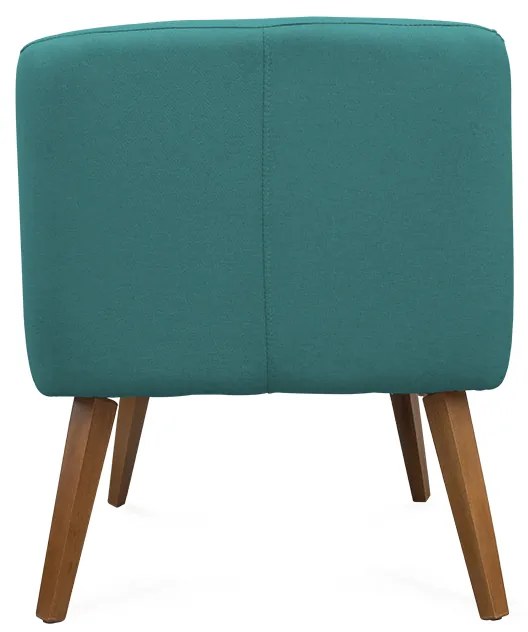 Poltrona Decorativa Lara Pés de Madeira Suede Turquesa - Sheep Estofados - Água