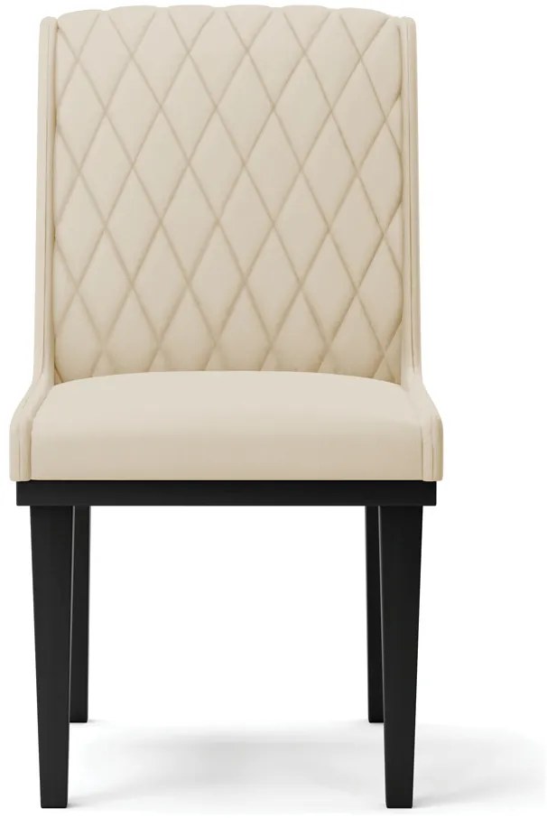 Cadeira Sala de Jantar Base Madeira Preto Kit 4 Sofia Suede Azul Marinho D03 - D'Rossi - Bege