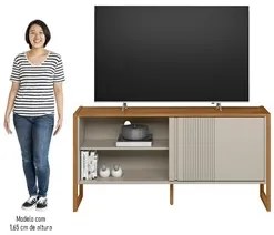 Rack Bancada de TV 55 Polegadas Glossy L06 Nature/Off White - Mpozenat