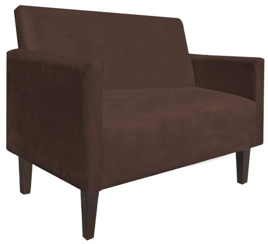Namoradeira Jade 02 Lugares Suede Marrom Pés Chanfrado Tabaco - D'Rossi