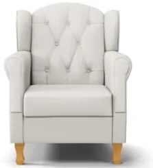 Kit 02 Poltronas de Amamentação Pés Madeira Lucy Z39 Linho Off White -