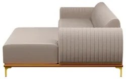 Sofá 245cm 4 Lugares com Chaise Direito Pés Gold Molino C-107 Linho Be