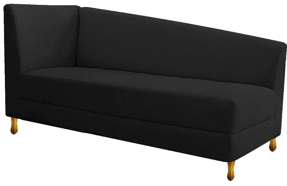 Recamier Valéria 140cm Lado Direito Corano Preto - ADJ Decor