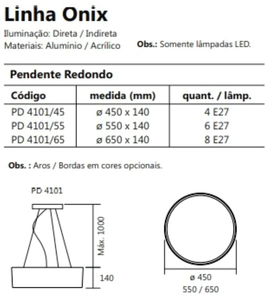Pendente Redondo Onix Ø35X14Cm 2Xe27 Aro Recuado / Metal E Acrilico |... (BT - Branco Texturizado, BT - Branco Texturizado)