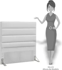 Cabeceira Solteiro 90cm Greta Sintético Branco Z51 - Mpozenato