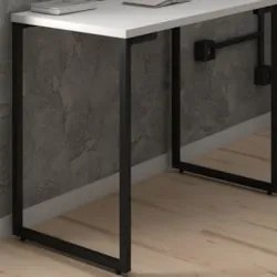 Mesa Escritório 120cm Estilo Industrial New Port Z34 Branco - Mpozena