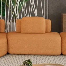 Sofá Modular 140cm Living Sala de Estar Moby Boucle Telha Z08 - Mpozen