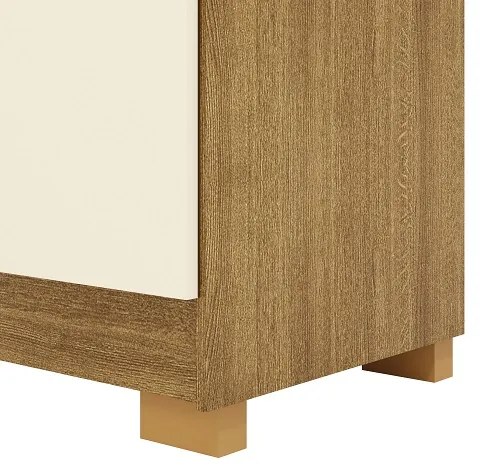 Guarda Roupa Com Espelho Elegance 6 Portas Nature/Champanhe - Vila Rica Móveis