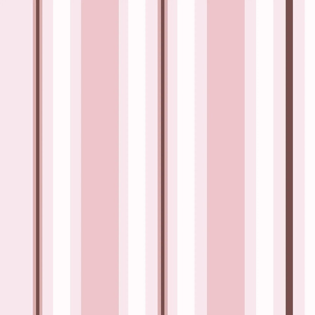 Papel de parede adesivo listrado rosa vermelho e branco