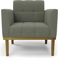 Poltrona Sala Base Madeira Castanho Kit 2 Ana Bouclé Menta - Ibiza