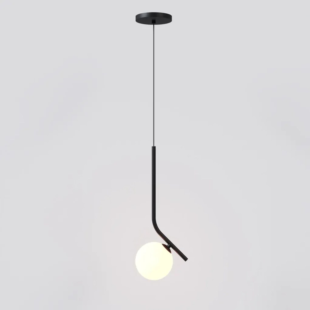 Pendente Angular Globo Ø12Cm C/ Rosca Alumínio 1Xg9 - Qimporta Pd2357 (CHAMPANHE, FOSCO)