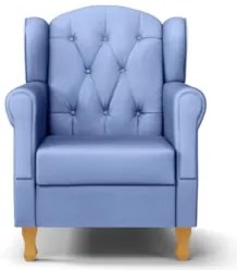 Poltrona de Amamentação com Pés de Madeira Lucy Z39 Sintético Azul - M