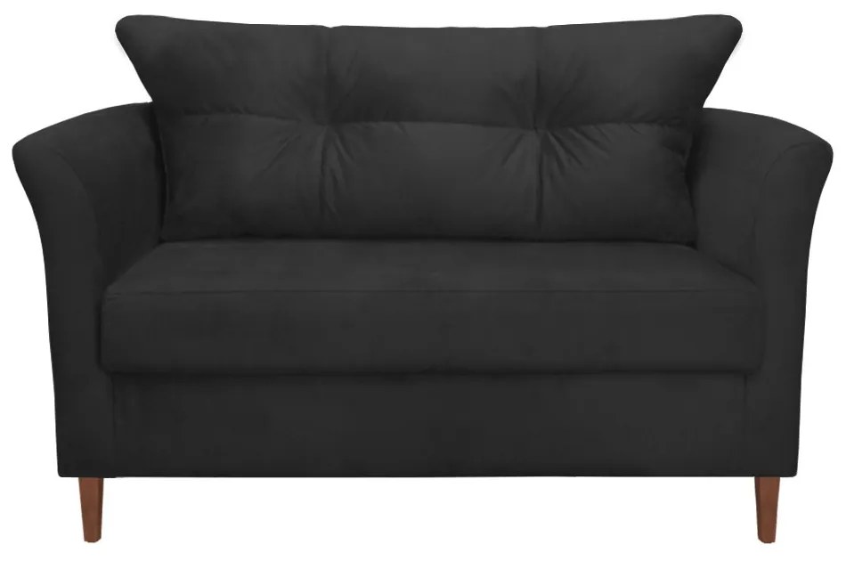 Namoradeira Ibis Decorativa 2 Lugares 1,35 m Recepção Quarto Sala Suede Preto