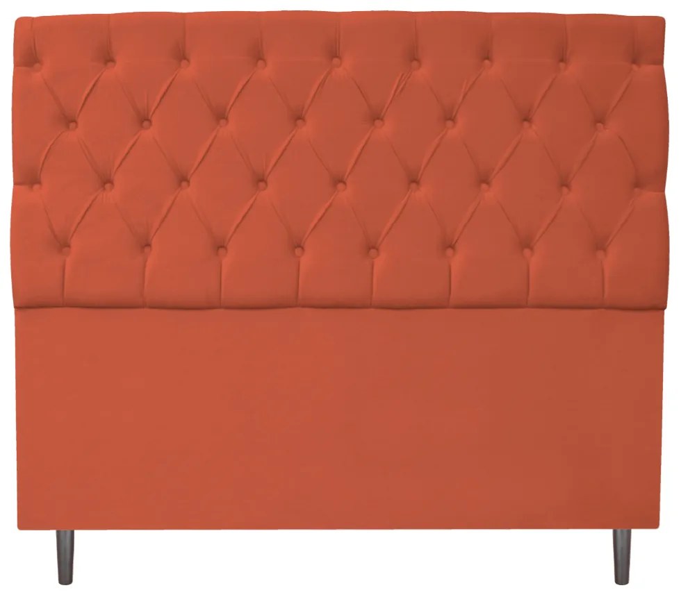 Kit Cabeceira e Calçadeira Liverpool 140 cm Casal Suede Terracota - ADJ Decor