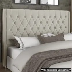 Cabeceira Cama Box Solteiro 90cm Florenza Z37 Veludo Bege - Mpozenato