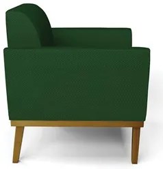 Sofá Namoradeira e 2 Poltronas Base Madeira Castanho Maressa Veludo Lu