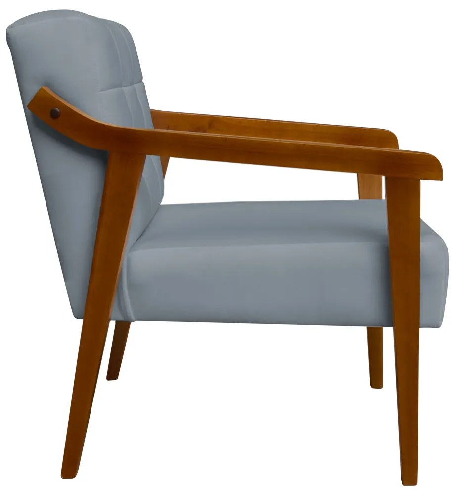Poltrona Decorativa Vênus Veludo Cinza