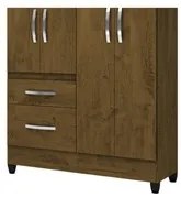 Guarda Roupa Solteiro 04 Portas Madri Castanho Wood - Moval