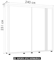 Guarda Roupa Casal 240cm 2 Portas Aline Flex A02 Off/Sálvia - Mpozenat