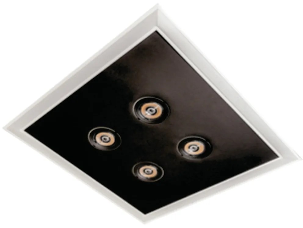 Embutido Scala Pro 42X42X09Cm 04Xar70 Led 36,8W Bivolt | Usina 19233/4... (BT - Branco Texturizado, 3000k)