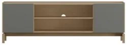 Rack TV 50 Pol 180cm 2 Portas 2 Gavetas Oak/Cinza F07 - Mpozenat
