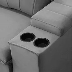 Sofá Retrátil Reclinável 3 Lugares 225cm Baluart F05 Veludo Prata - Mp