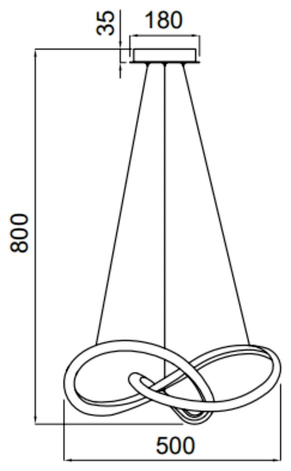 Pendente Finito Orgânico Acrílico Cristal Ø50Cm Led 65W 3000K Bivolt P... (Preto)