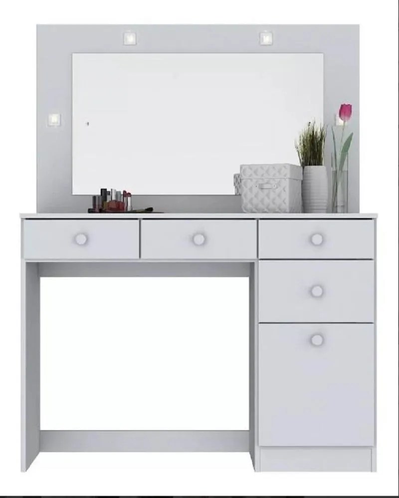 Penteadeira Camarin Led Com Espelho 1 Porta 4 Gavetas