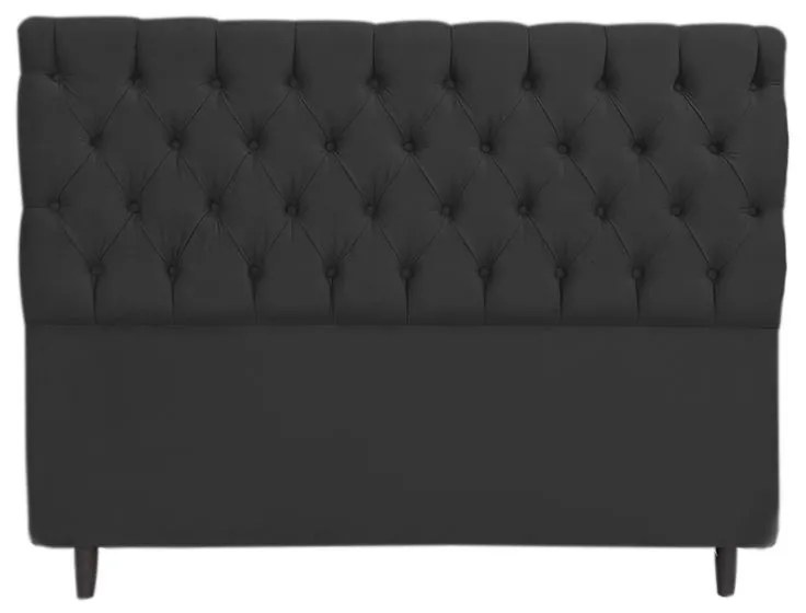 Cabeceira com Calçadeira Baú Casal King 195cm Nicole Suede Preto - Sheep Estofados - Preto