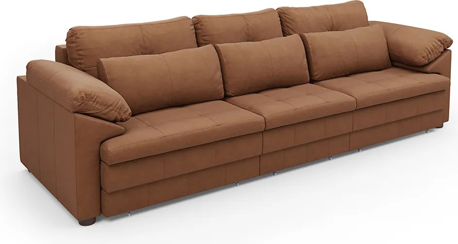 Sofá Retrátil Elétrico Sala de Estar Nolan Bipartido 297cm Conforto Premium em Couro Mel Manchado G58 - Gran Belo