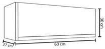 Armário Aéreo 60cm Porta Basculante Andréia Cinza - AJL Móveis
