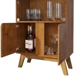 Cristaleira Porta de Vidro 70cm Pés Retrô Madri Naturalle   - Bechara