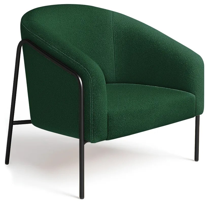 Poltrona Sala Industrial Alta Preto Stella Bouclê D03 - D'Rossi - Verde