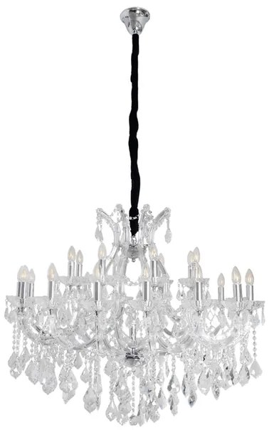Lustre Cristal K9 Metal Cromado 110Cm Florenca