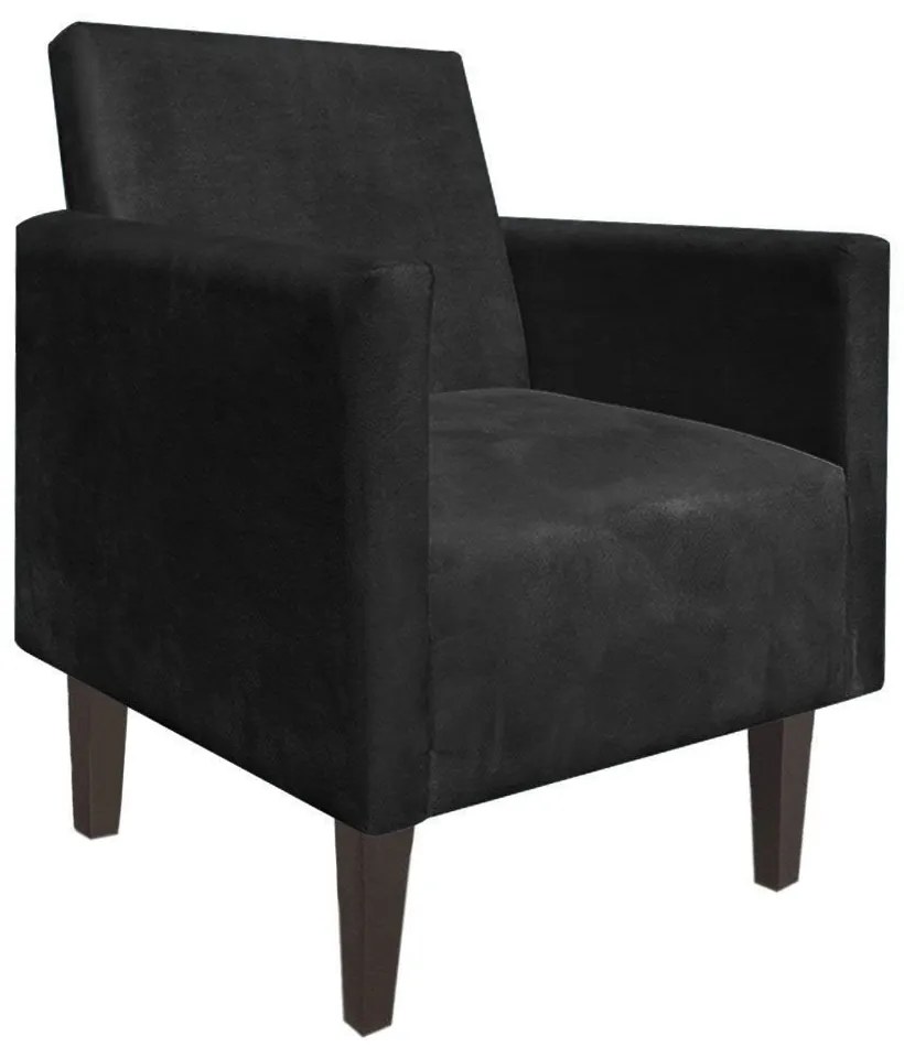 KIT 02 POLTRONAS JADE SUEDE PRETO PES CH