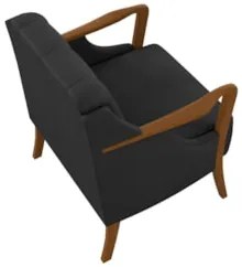 Poltrona Decorativa para Sala de Estar Capitonê Lapa Z32 PU Preto - Mp