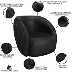 Sofá Decorativo 4 Lugares 318cm com Almofadas e Poltrona Zion M22 Sint
