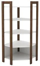 Estante de Canto Closet Multiuso 5 Prateleiras AZ1020 Nogal/Branco - T