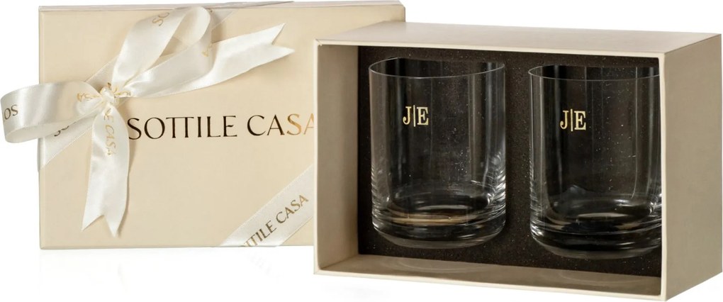 Conjunto 2 Copos de Cristal Mozart p/ Whisky On the Rocks c/ Caixa de Presente - Incolor